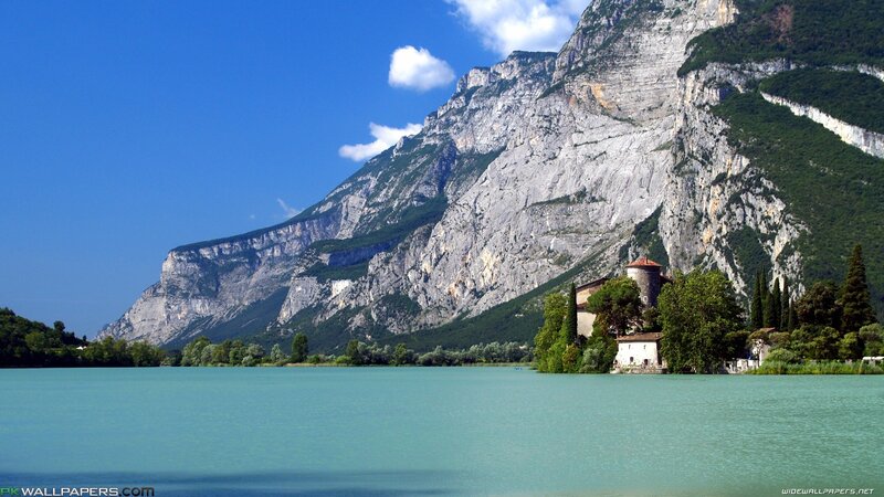Lake with Mountain Backdrop — Blue