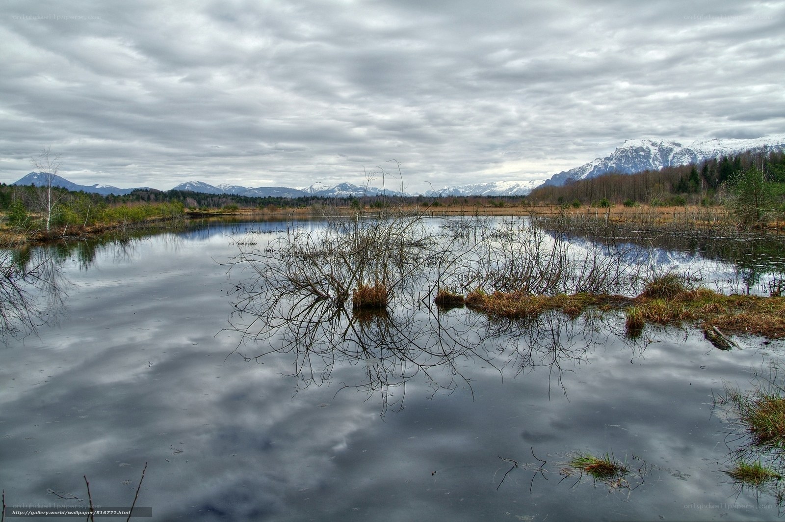 Lake with mountain reflection