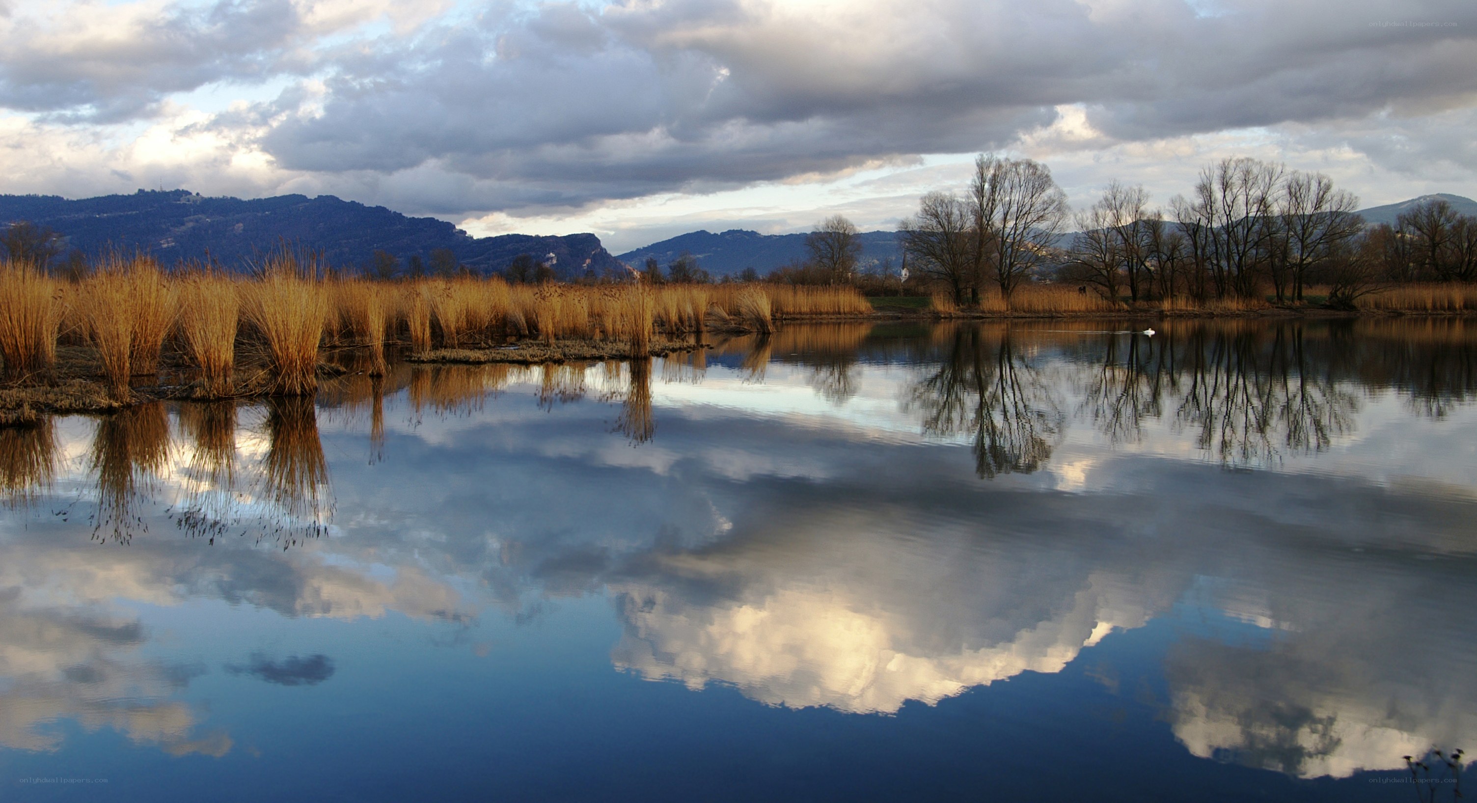 Lake with mountain reflection