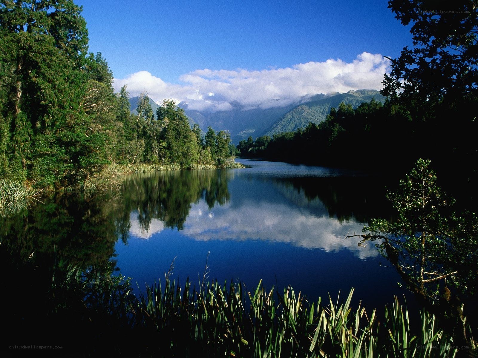 Lake with mountain reflection