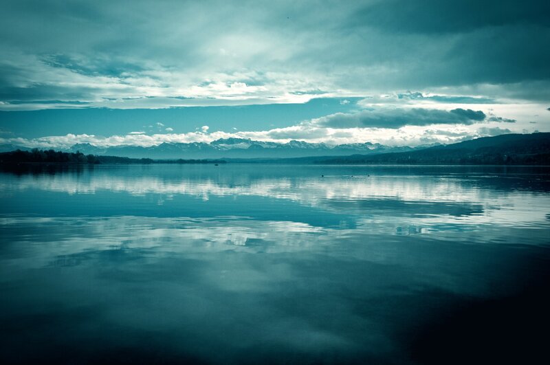 Lake with mountain reflection