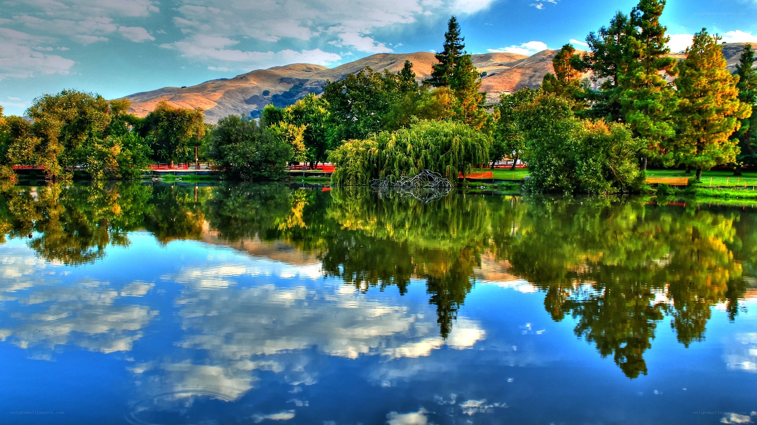 Lake with mountain reflection