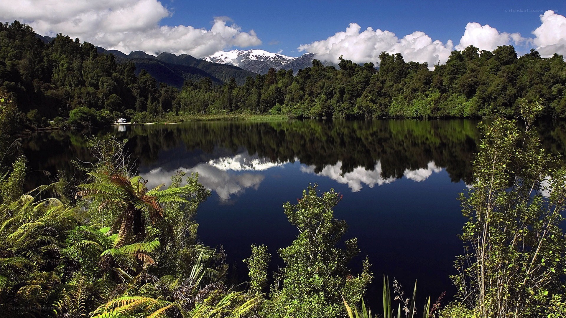 Lake with mountain reflection