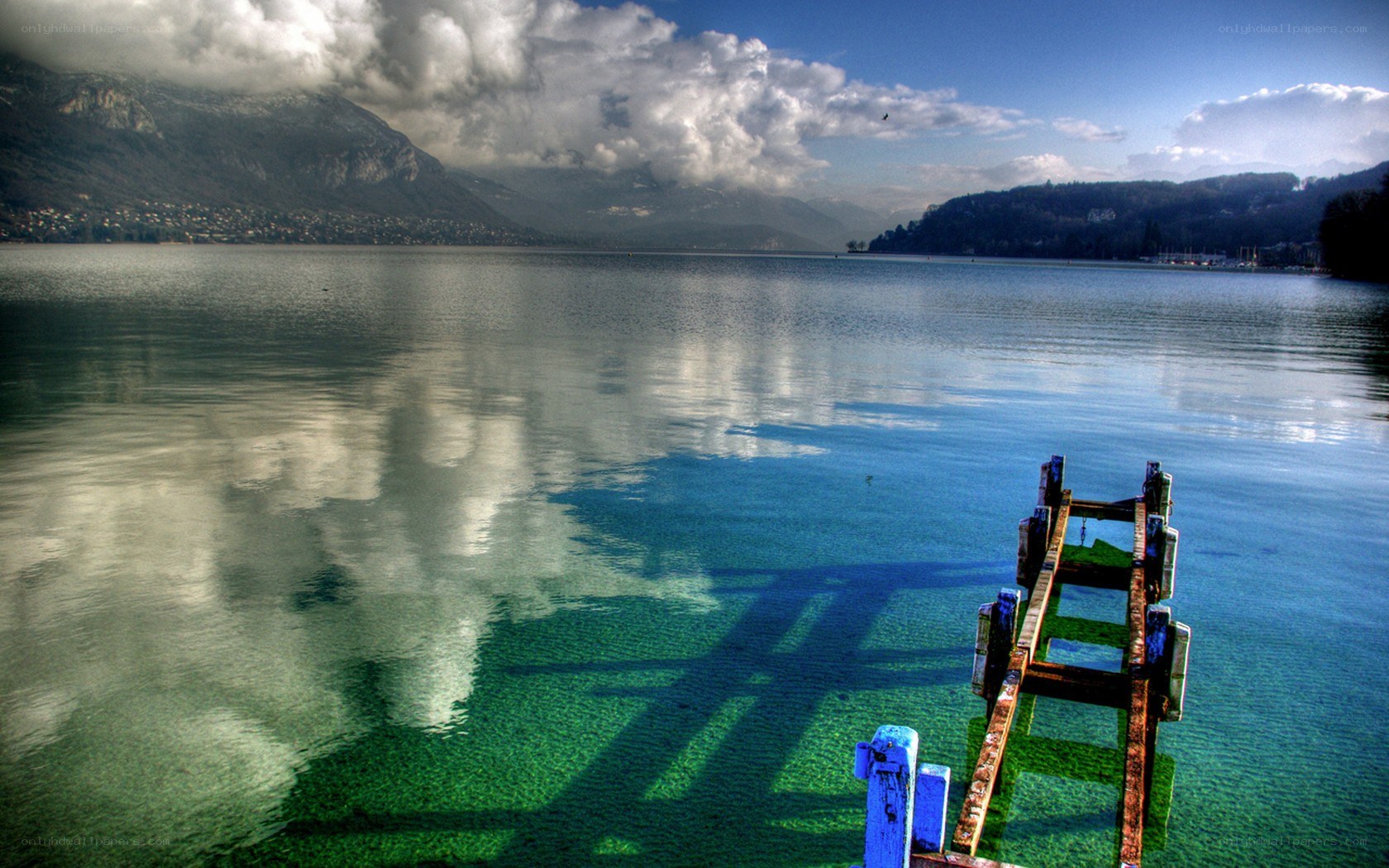 Lake with mountain reflection