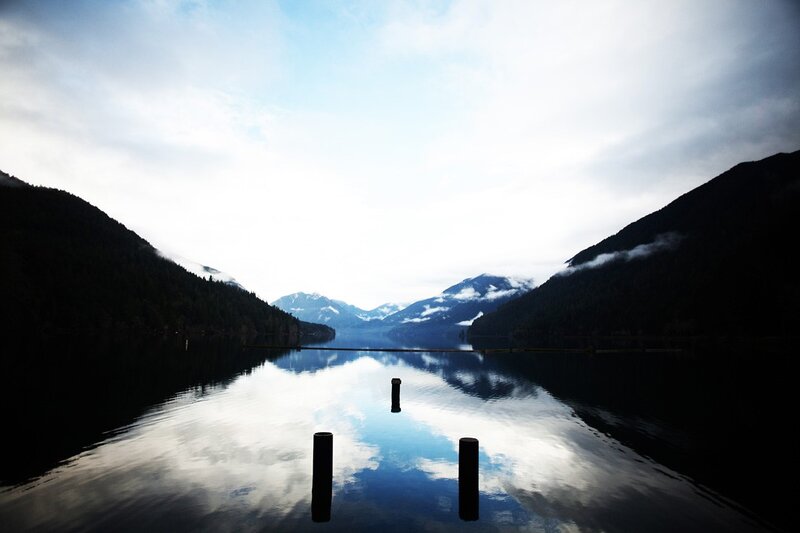 Lake with mountain reflection