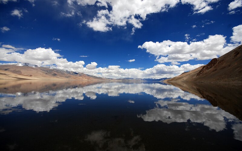 Lake with mountain reflection