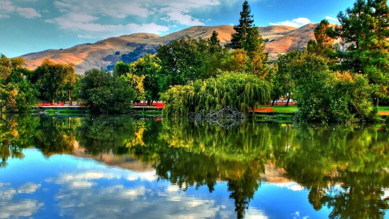 Lake with mountain reflection