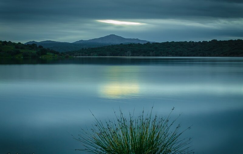 Lake with mountain reflection