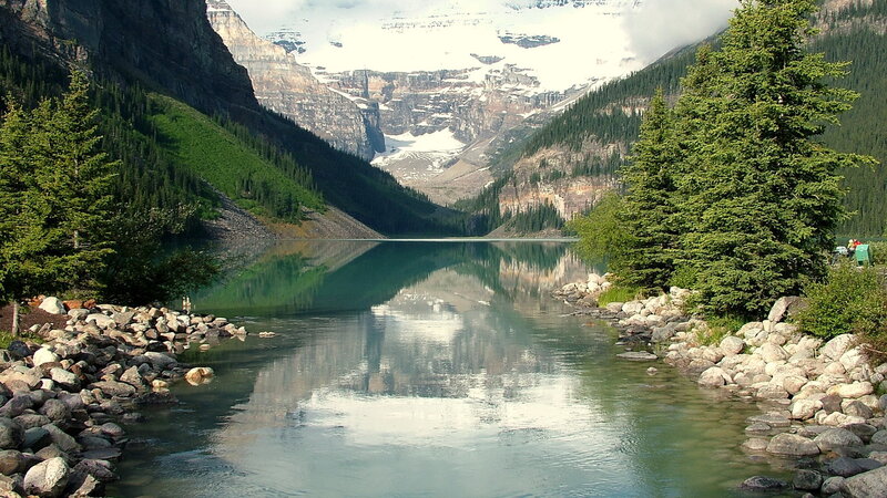 Lake with mountain reflection