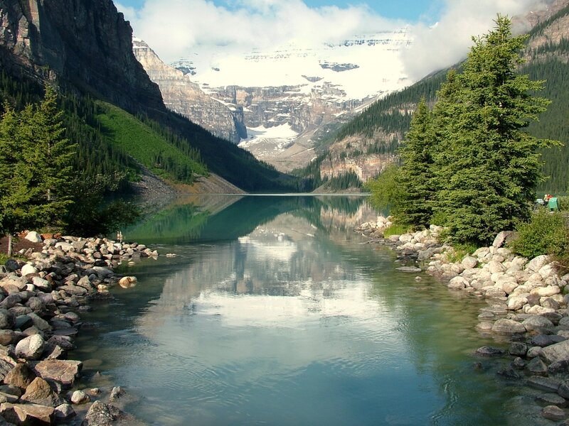 Lake with mountain reflection