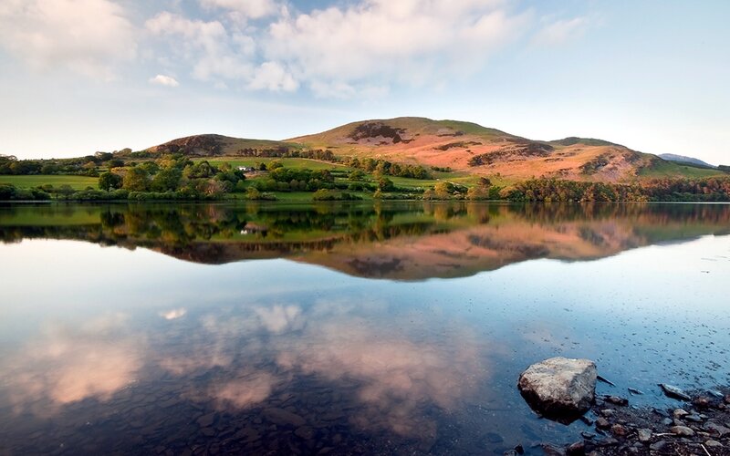 Lake with mountain reflection