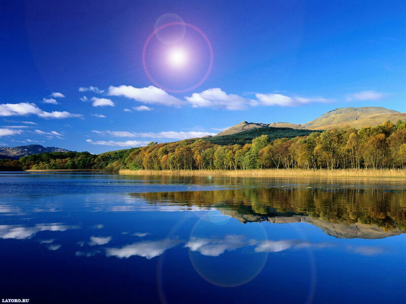 Lake with Mountain Reflection — Blue, Serene, Afternoon, Photograph, Forest