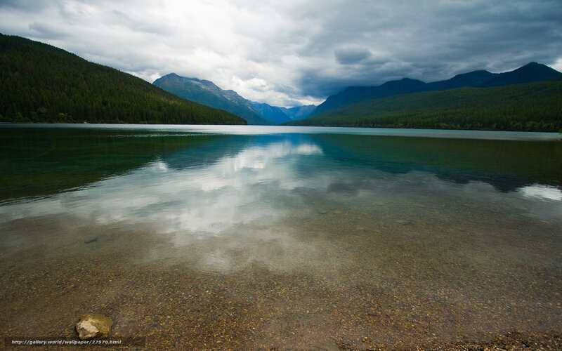 Lake with Mountain Reflection — Blue, Serene, Photograph