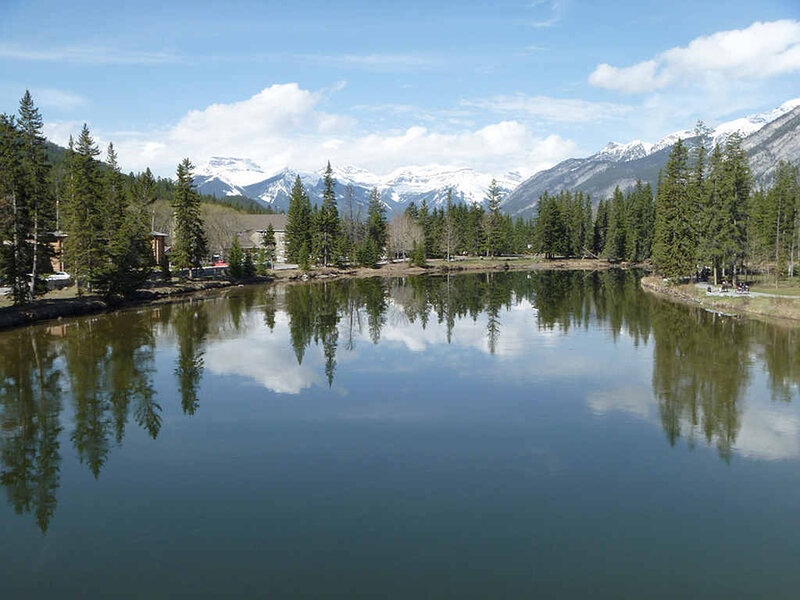 Lake with Mountain Reflection — Blue, Serene, Spring