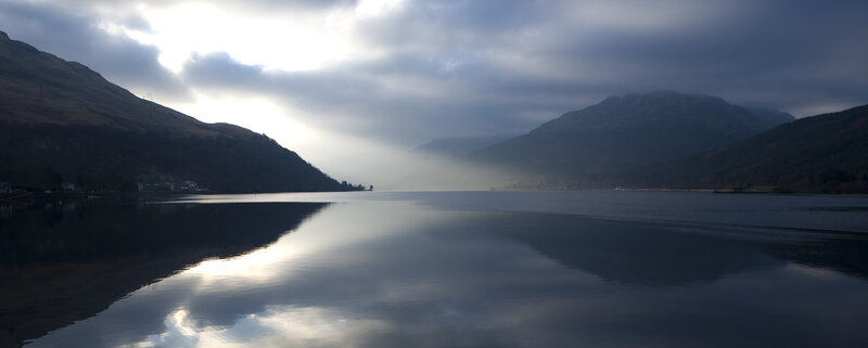 Lake with mountain reflections