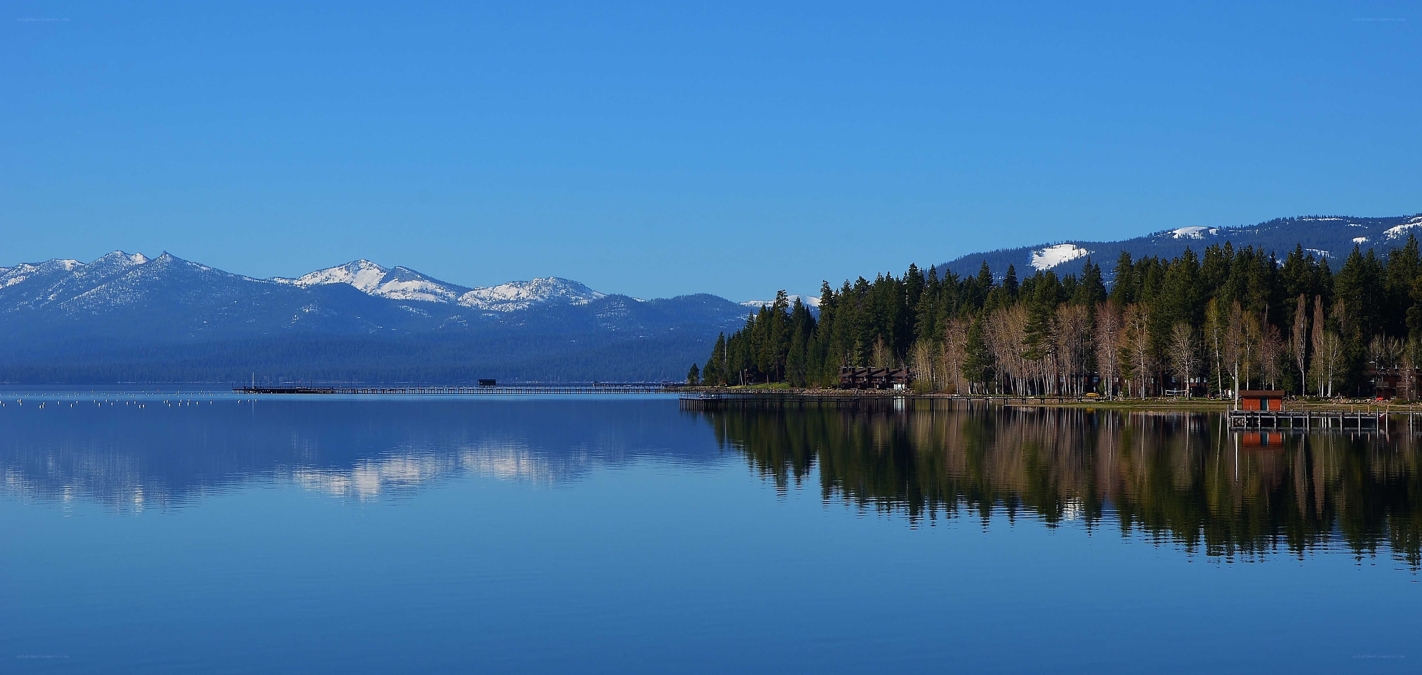 Lake with mountains and forest