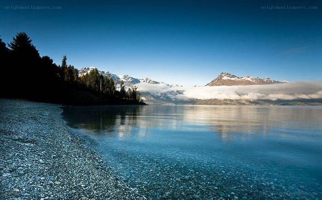 Lake with mountains and forest