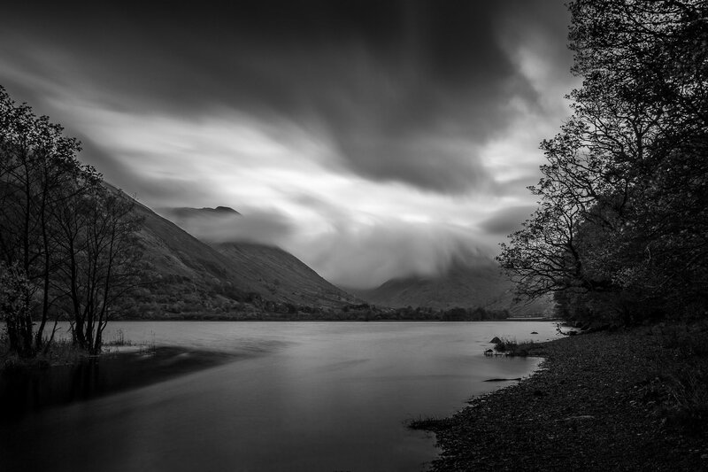 Lake with Mountains — Black