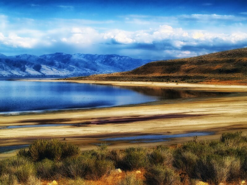 Lake with Mountains — Blue, Dramatic, Afternoon