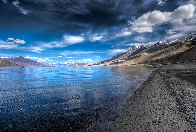 Lake with Mountains — Blue, Dramatic