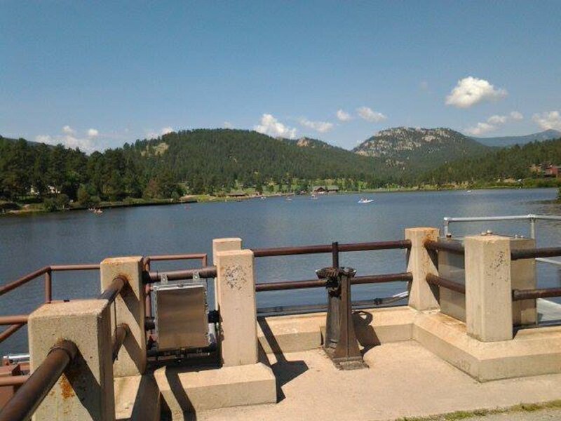 Lake with Mountains — Blue, Serene, Afternoon, Photograph, Trees, Boats