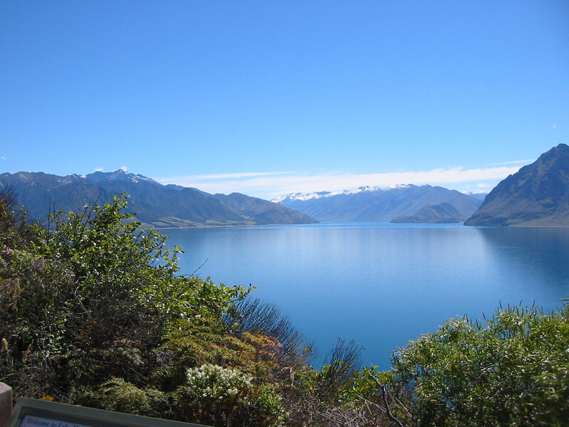 Lake with Mountains — Blue, Serene, Afternoon, Photograph, Vegetation