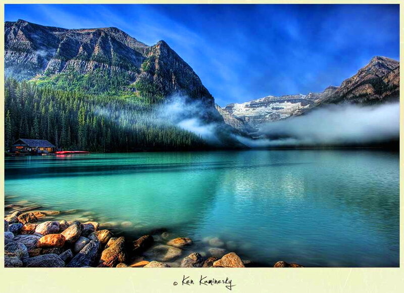 Lake with Mountains — Blue, Serene, Morning