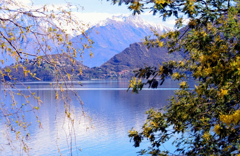 Lake with Mountains — Blue, Serene, Spring