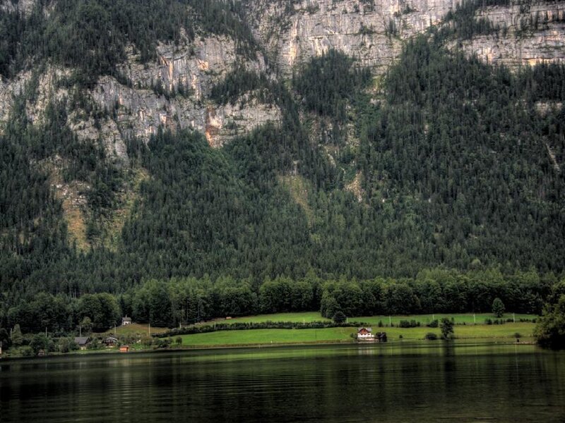 Lake with Mountains — Green, Serene, Afternoon, Photograph, Forest