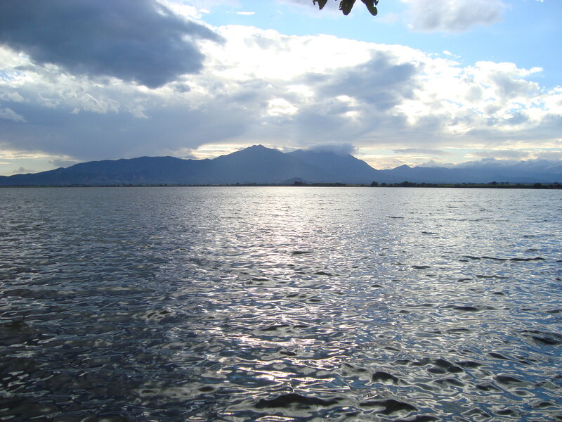 Lake with mountains in the distance