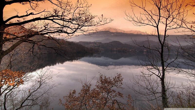 Lake with Mountains — Orange