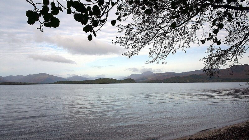 Lake with Mountains — Trees