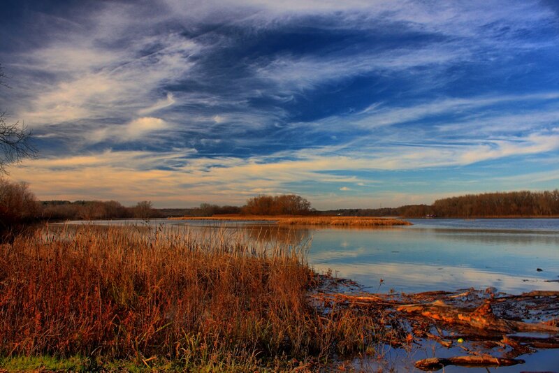 Lake with Reeds and Sky