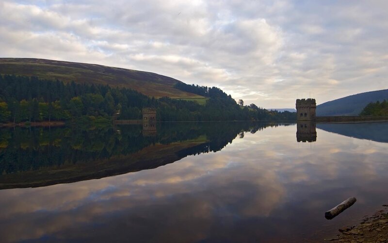 Lake with reflection of towers