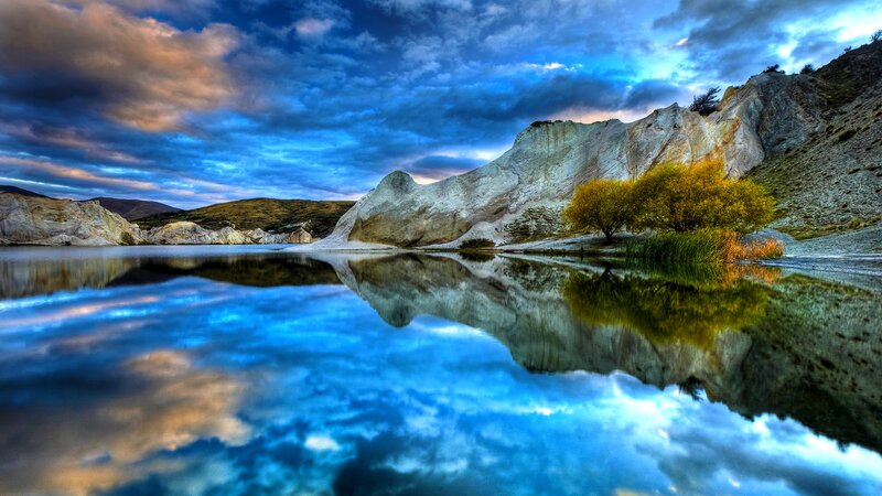 Lake with Rock Formations