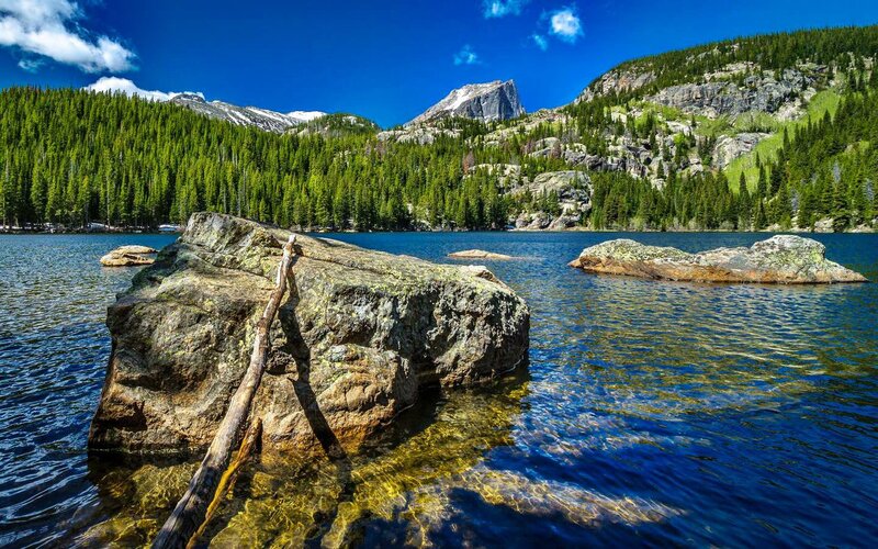 Lake with Rock in Foreground