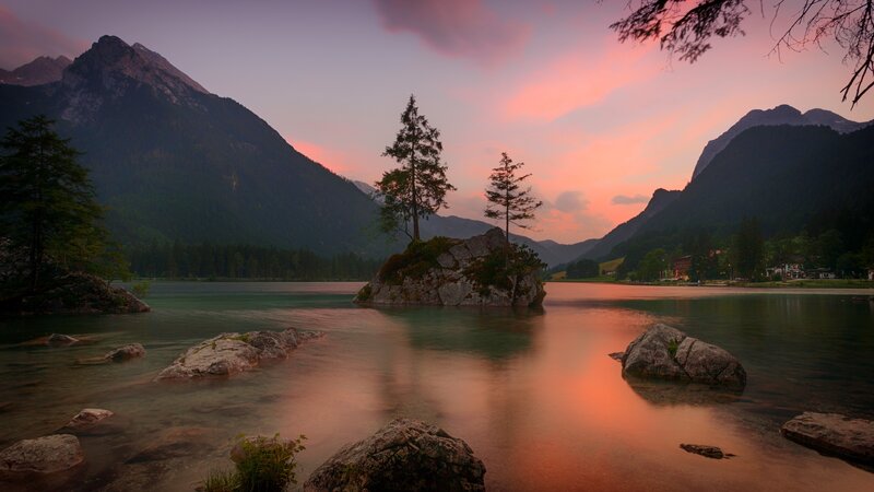 Lake with Rock Island