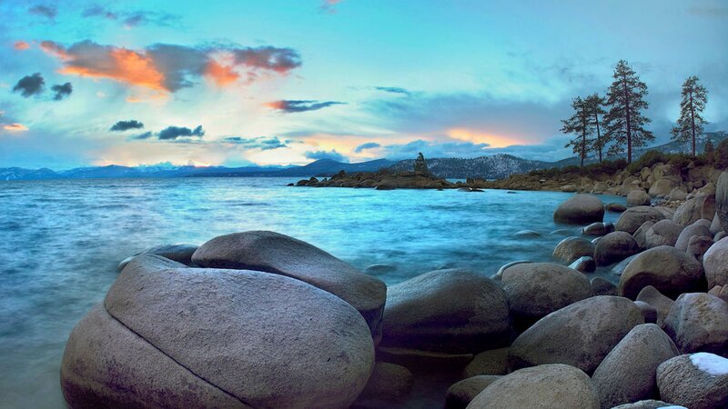 Lake with Rocks and Trees