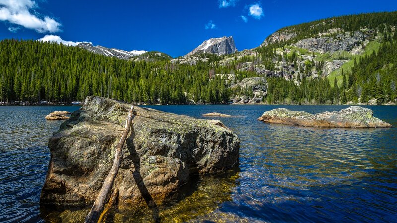 Lake with Rocky Outcrops