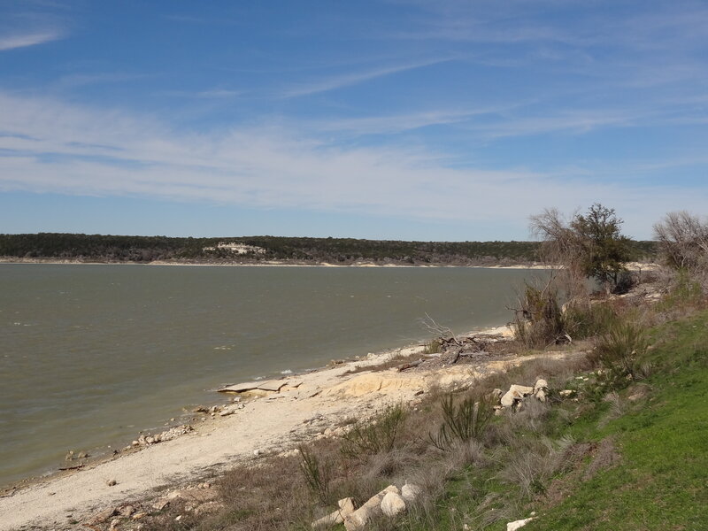 Lake with Rocky Shore — Blue, Calm, Afternoon