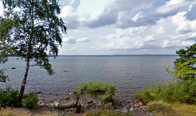 Lake with Rocky Shore — Blue, Calm
