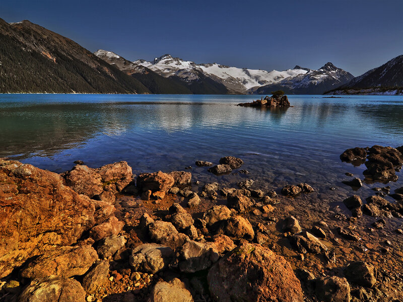 Lake with Rocky Shore — Blue