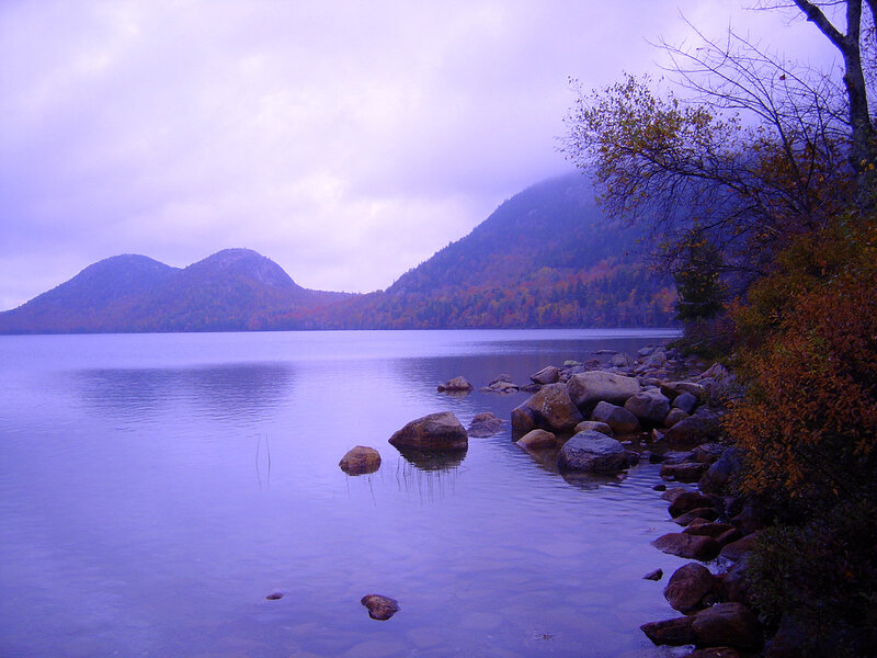 Lake with Rocky Shore — Purple