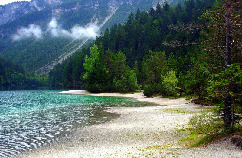 Lake with Sandy Shore — Green