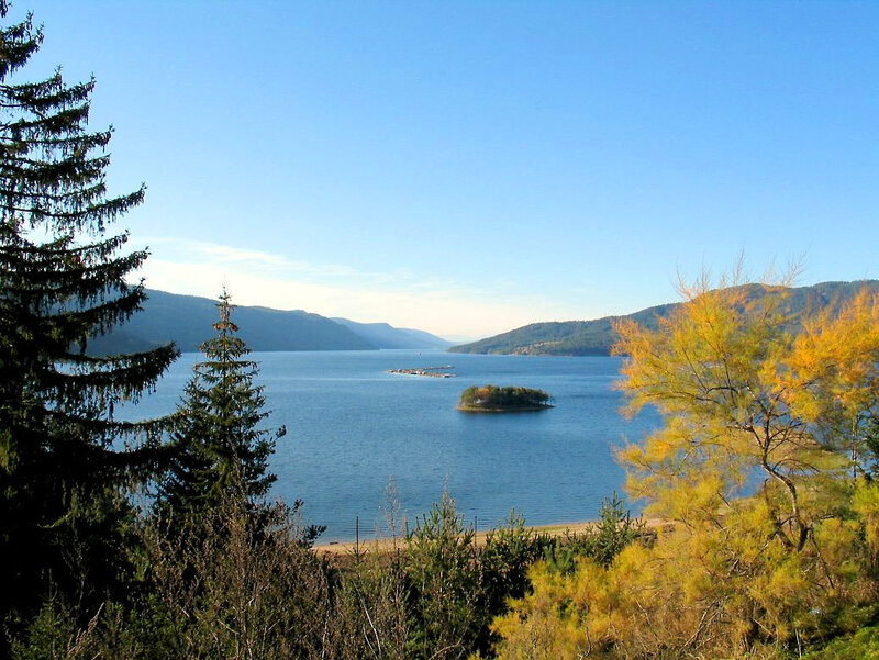 Lake with Small Island — Blue