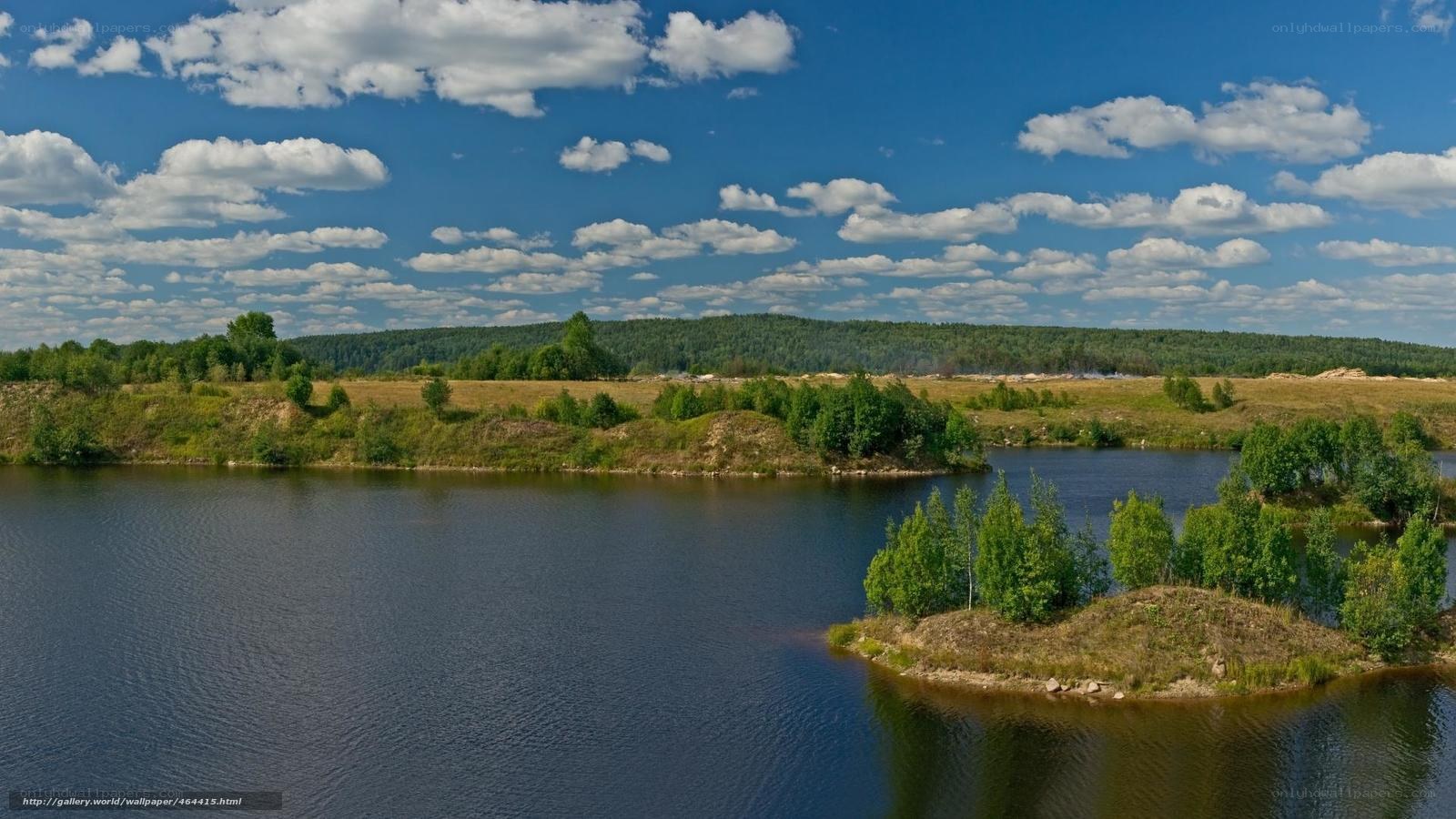 Lake with small island