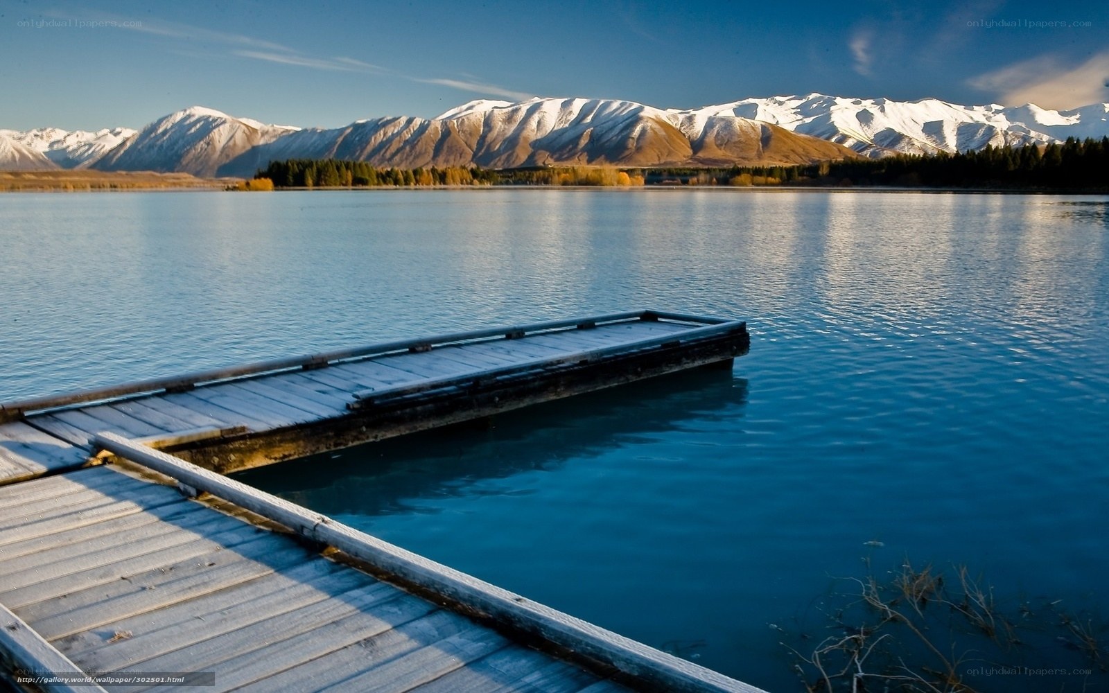 Lake with Snow-Capped Mountains