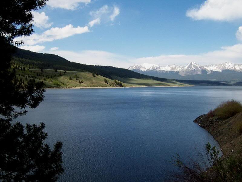 Lake with Snow-capped Mountains — Blue, Serene, Afternoon