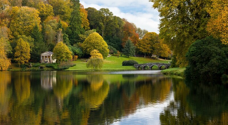 Lake with Stone Bridge — Green