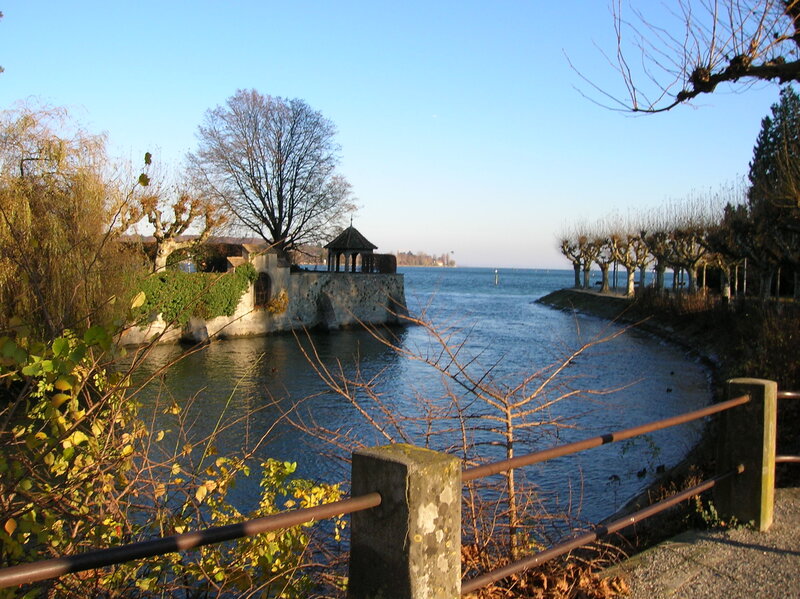 Lake with Stone Gazebo